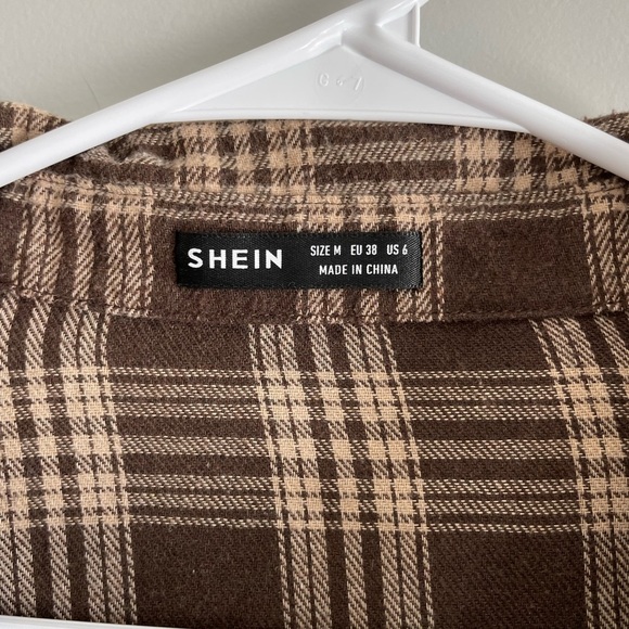 Fall Trendy Flannel Long-sleeve Shirt in Brown & Beige Tones - Picture 2 of 8